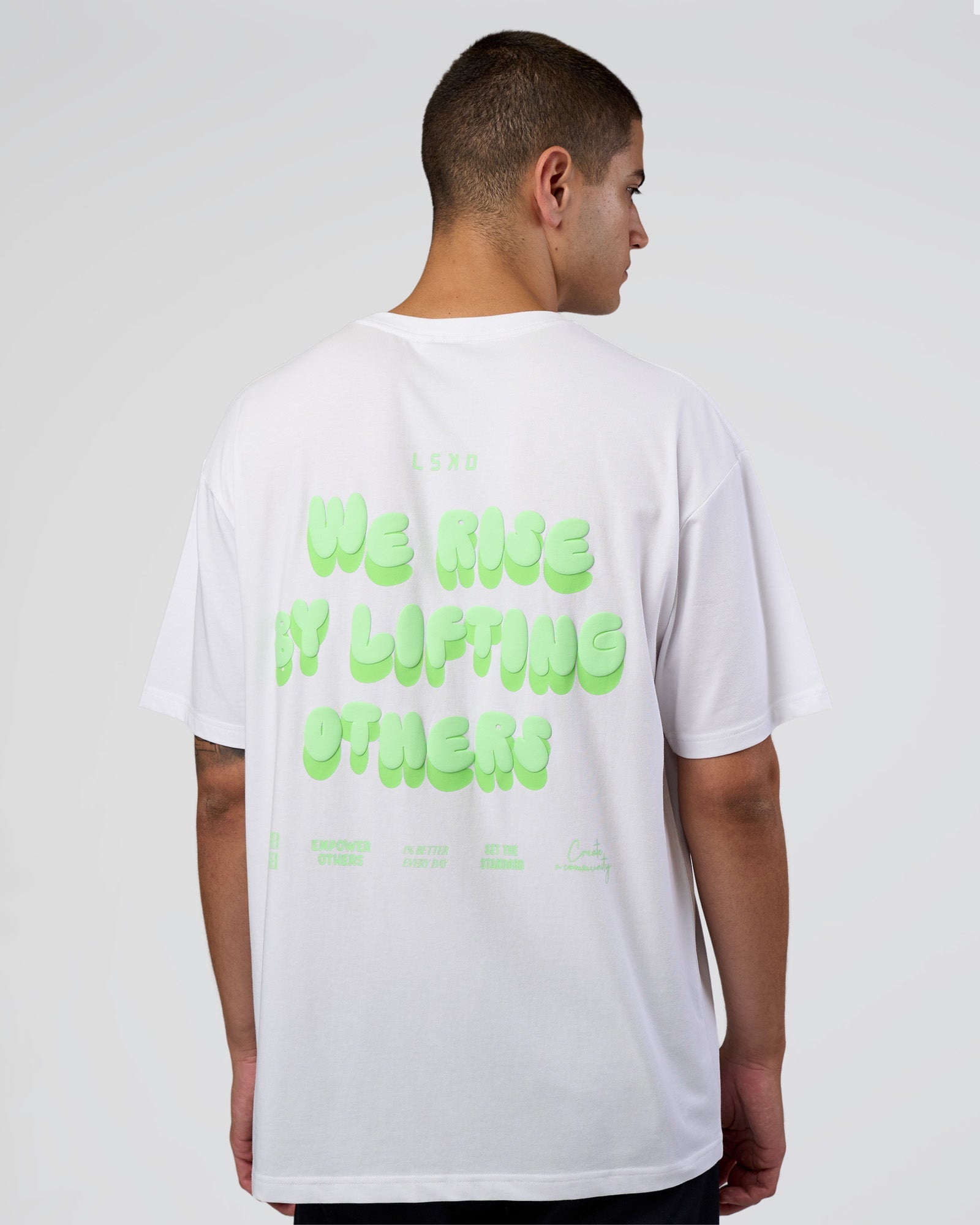 ゆ*ん様 Lig. form flare T short (white×blac Together We Rise FLXCotton Oversized Tee - White-Solar Lime | LSKD