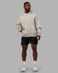 Man wearing MVP Oversized Hoodie - Shale Beige | Model:Sam | Size:L | Thumbnail Index: 3