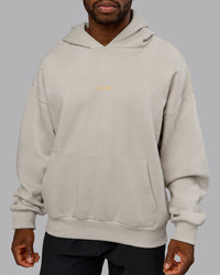 Man wearing MVP Oversized Hoodie - Shale Beige | Model:Sam | Size:L | Thumbnail Index: 8