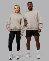 Duo wearing MVP Oversized Hoodie - Shale Beige | Model:Duo | Size:Duo | Thumbnail Index: 0