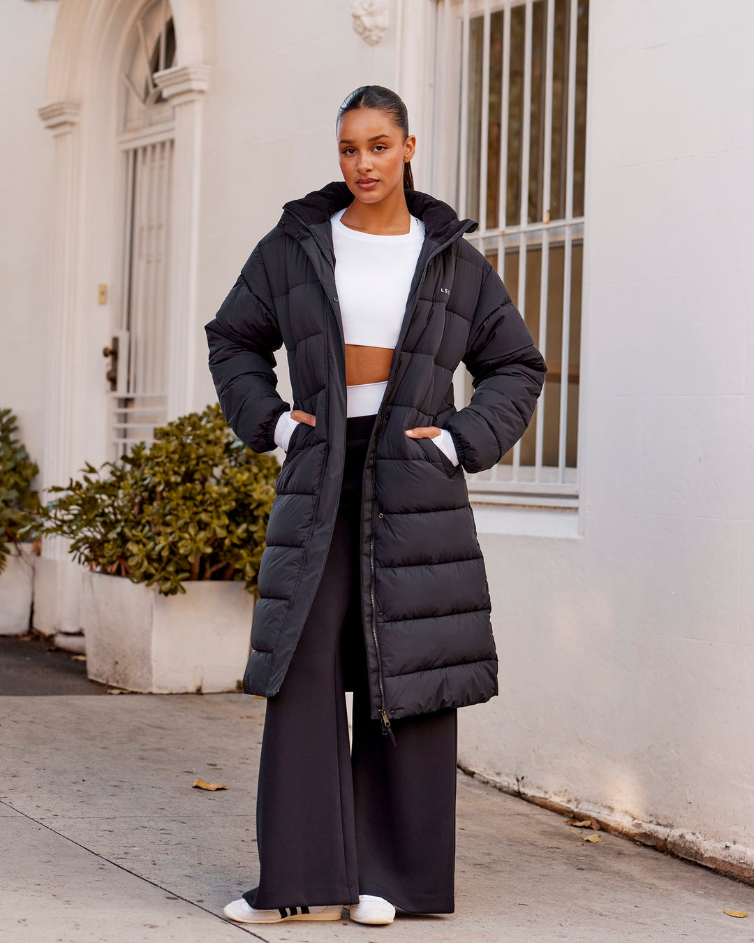Go-To Puffer Long Jacket - Black - view 1