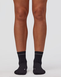 1% Better Performance Quarter Socks - Black-Reflective