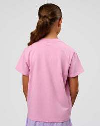 Kid wearing Kids Enjoy the Journey FLXCotton Tee - Bubblegum | Model:Jayla | Size:10