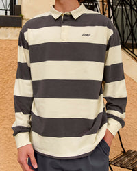 Clubhouse Unisex Rugby Polo - Off White-Grey