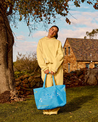 Hold It All Canvas Tote - Baltic Sea-Lemon