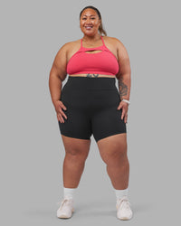Woman wearing Be Bold Sports Bra - Bright Raspberry | Model:Lilz | Size:3XL