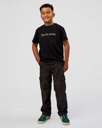 Kid wearing Kid wearing Kids Enjoy the Journey FLXCotton Tee - Bubblegum | Model:Jax | Size:8