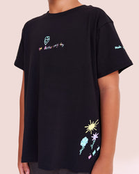 Child wearing Mother's Day Mini Me Kids FLXCotton Tee  - Black | Model:Jude | Size:8