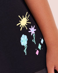 Child wearing Mother's Day Mini Me Kids FLXCotton Tee  - Black | Model:Jude | Size:8