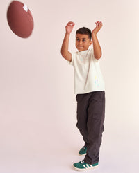 Child wearing Mother's Day Mini Me Kids FLXCotton Tee  - Off White | Model:Jude | Size:8