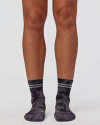 Accelerate Performance Quarter Socks - Black-Dark Storm