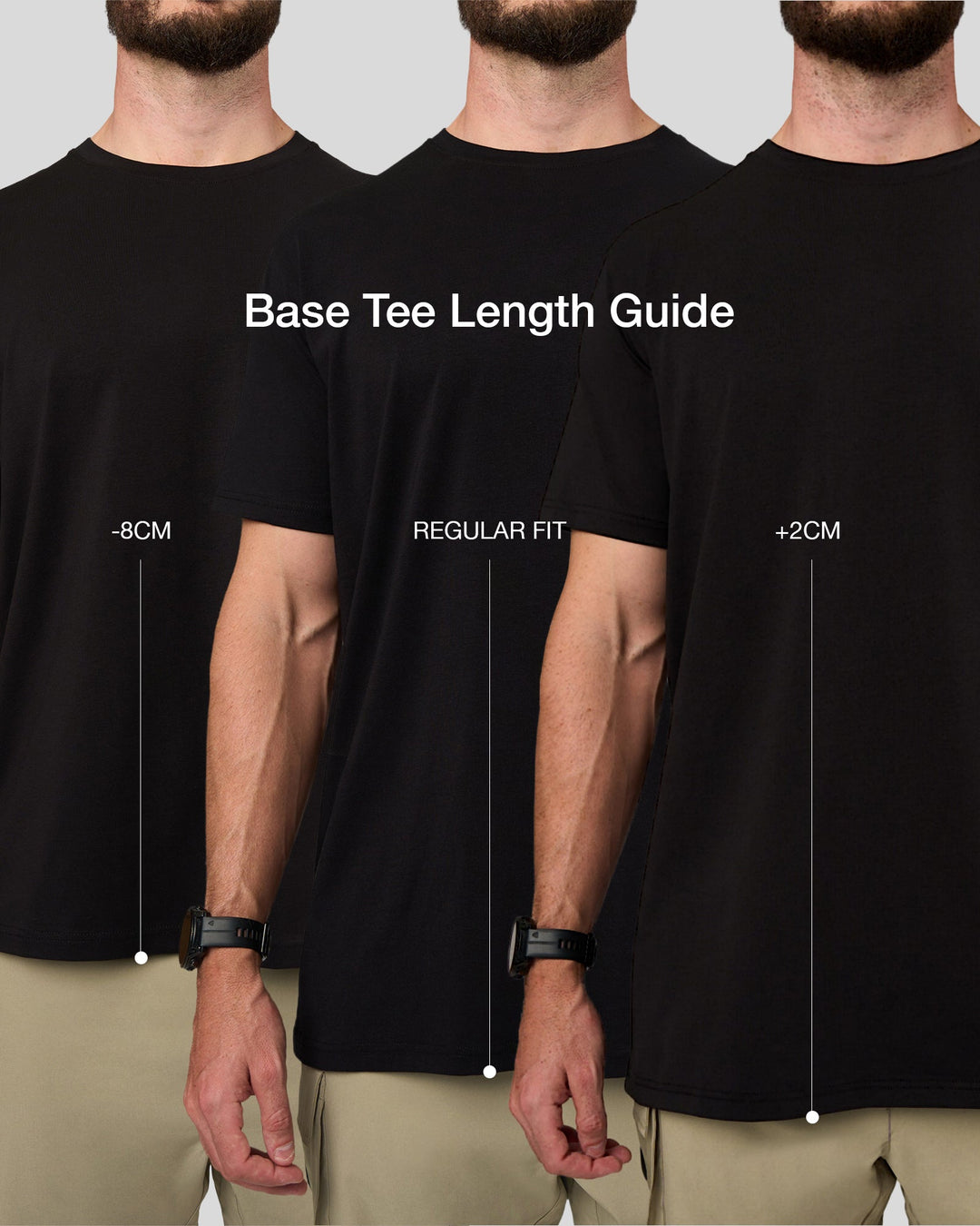 Man wearing Base Tee Length Comparison - view 4