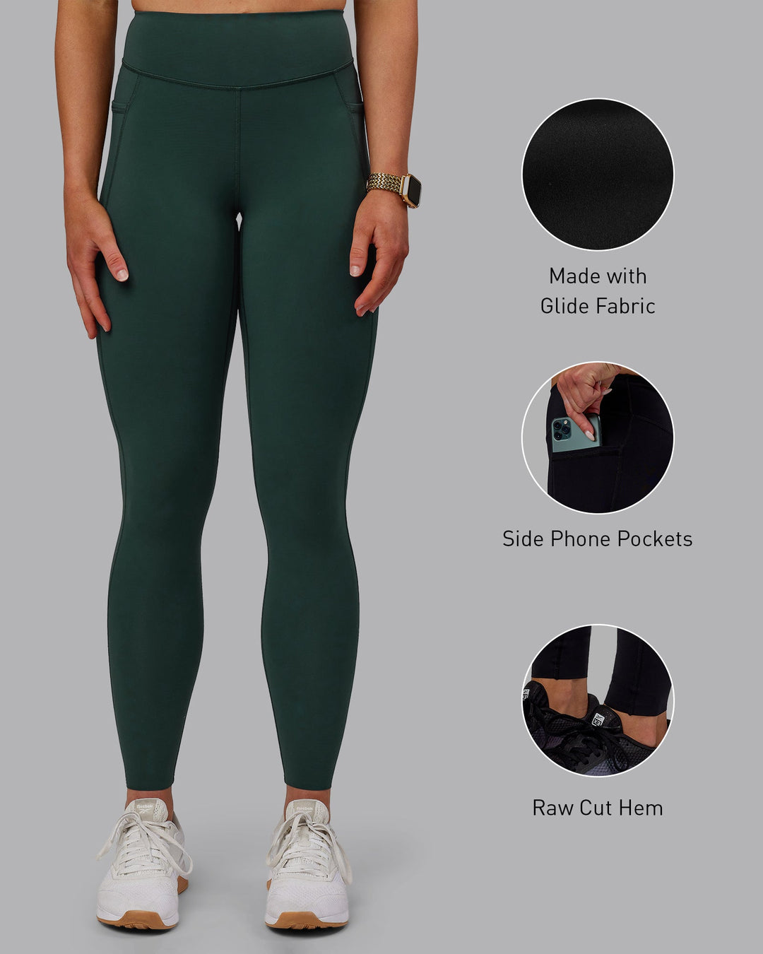 Woman wearing Elite Full Length Leggings - Vital Green