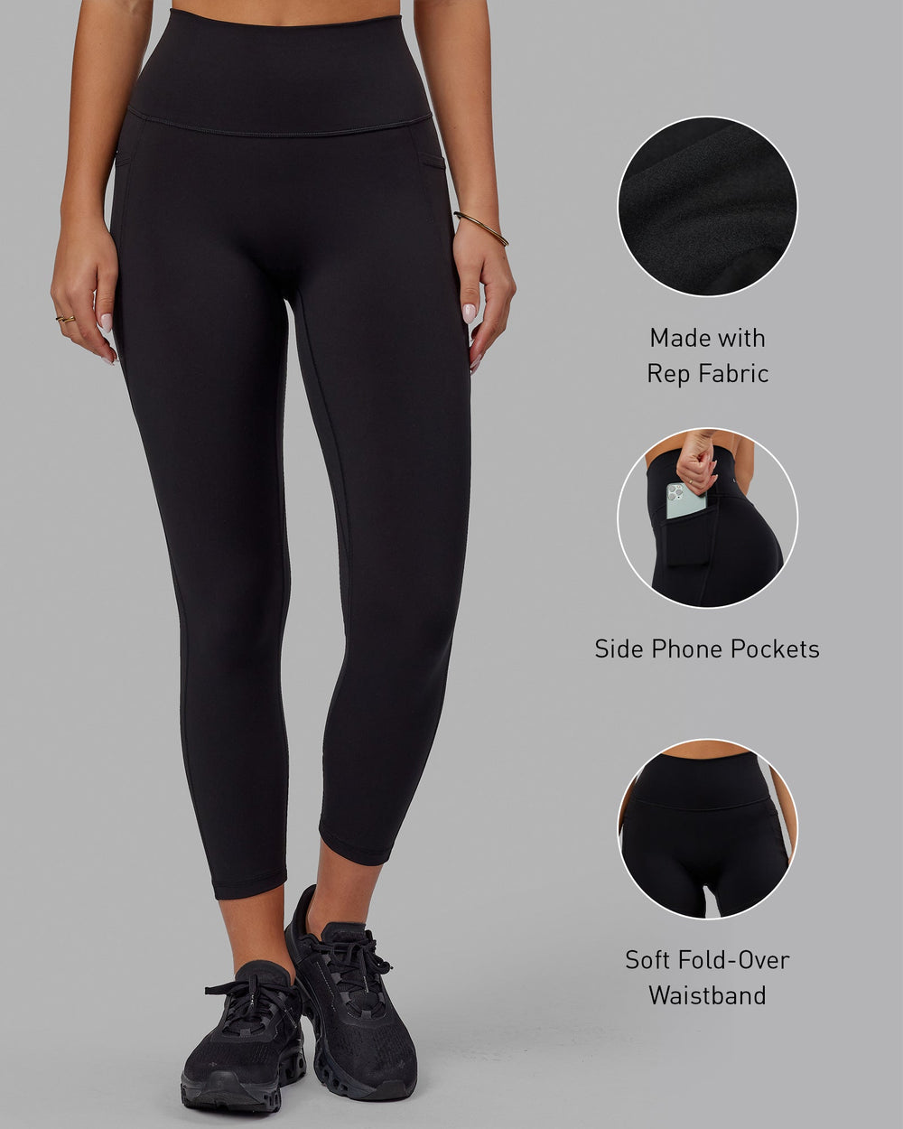 Fusion 7/8 Length Leggings - Black