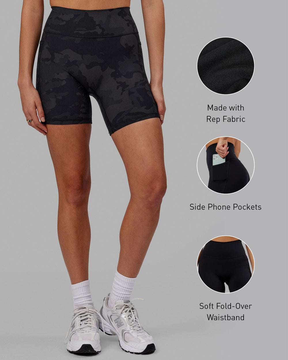 Fusion Mid-Length Shorts - Black Camo