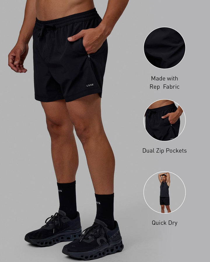 Man wearing Rep 5&quot; Performance Short - Black
