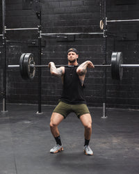 Man wearing Challenger 6" Lined Performance Short - Forest Night