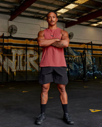 Man wearing Competition 8" Performance Short - Black