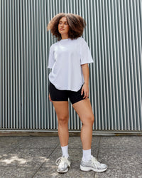 Woman wearing Go-To Modal Oversized Tee - White-White