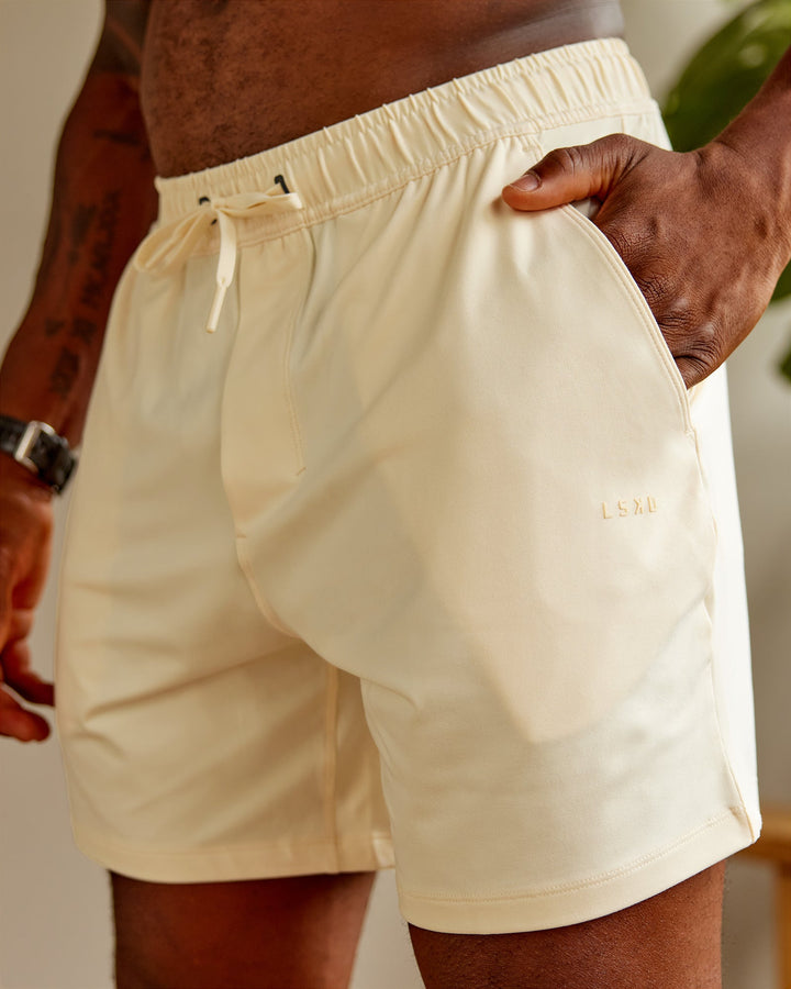 Man wearing Restore 6&quot; CloudFLX Shorts - Ivory
