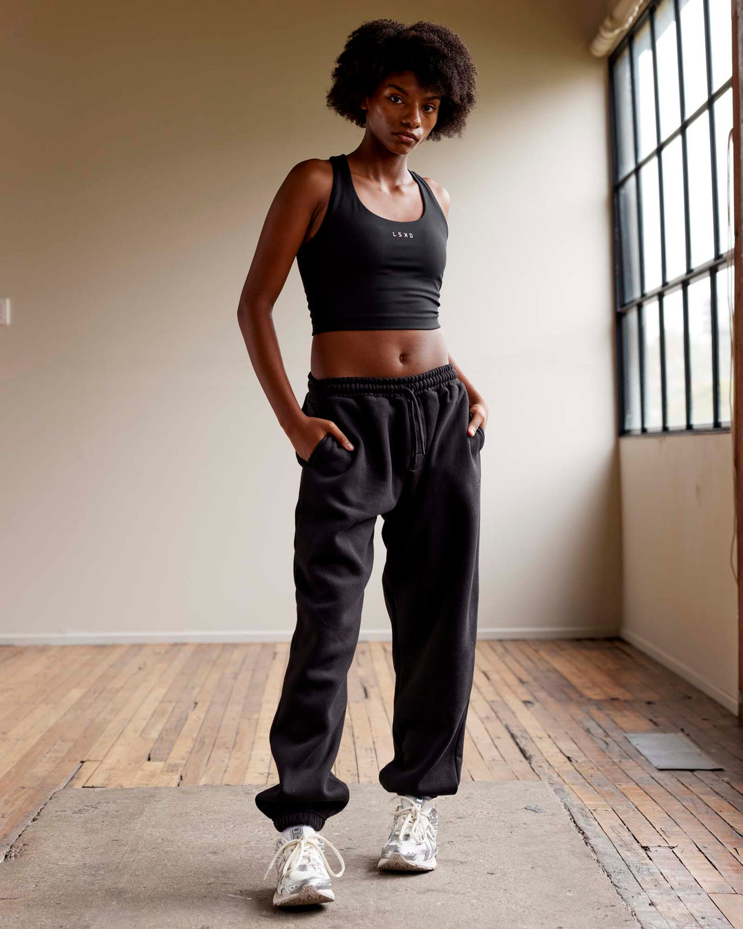 Woman wearing MVP Joggers - Black