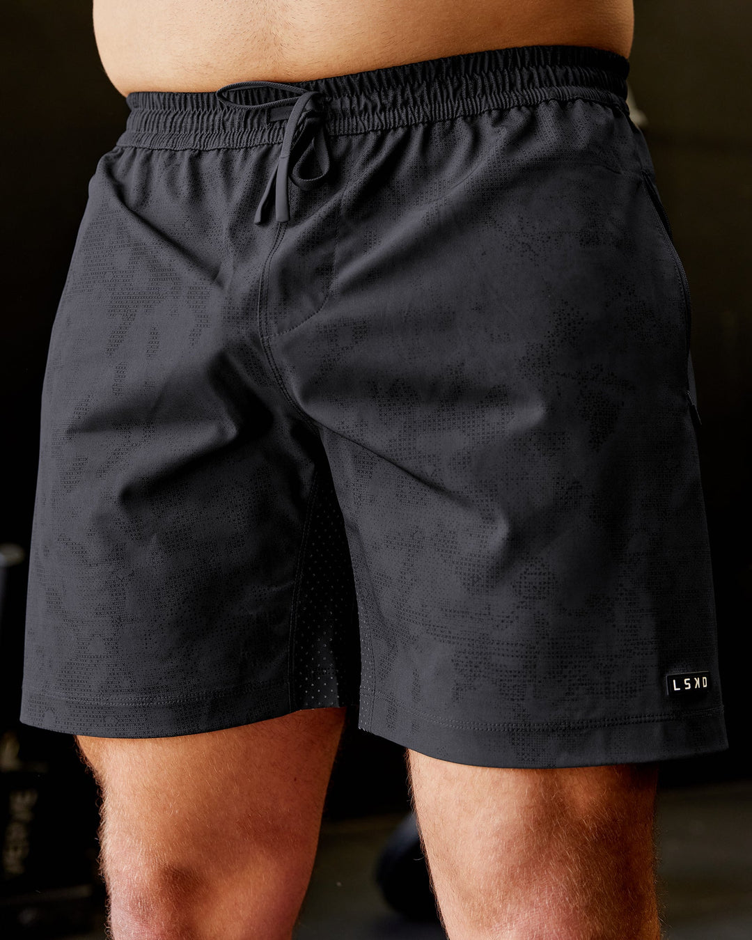 Man wearing Rep 7&quot; Performance Shorts - Digital Camo Pirate Black