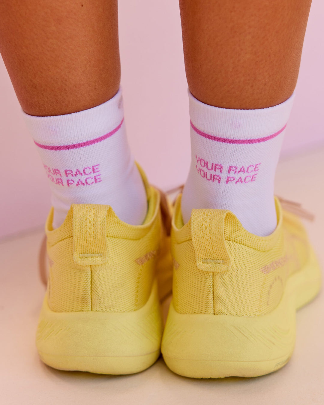 Your Race Fast Performance Quarter Socks - White-Marshmallow