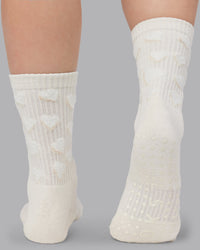 Cupid Crew Pilates Grip Socks - Ivory | Thumbnail Index: 7