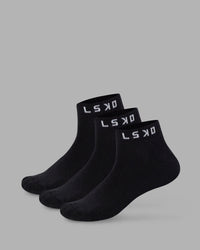Daily Ankle Socks 3 Pack - Black-White | Thumbnail Index: 0