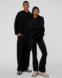 Duo wearing AfterDark ZeroCrease Oversized Hoodie - Black | Model:Both | Size:Duo