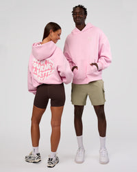 Duo wearing Love The Journey Unisex Oversized Hoodie - Marshmallow-White | Model:Both | Size:Duo