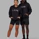 Duo wearing Unisex Structure Hoodie - Black-White