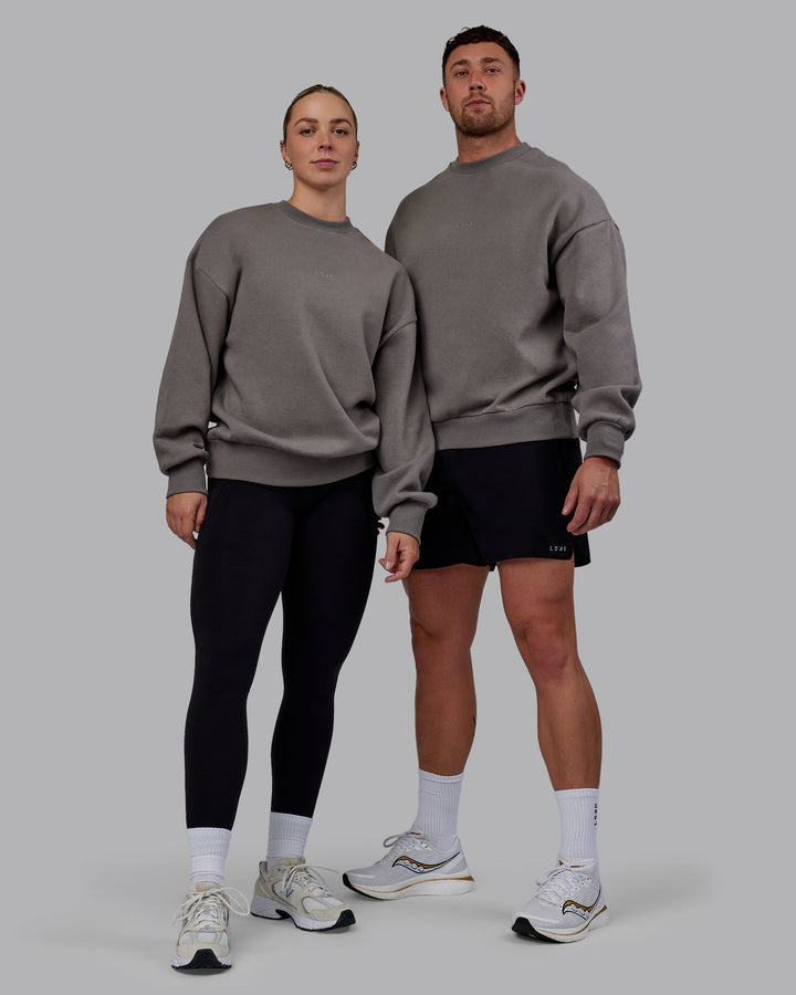 Duo wearing Unisex MVP Sweater Oversize - Storm Front
