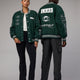 Duo wearing Unisex Timeline Jacket - Vital Green-White