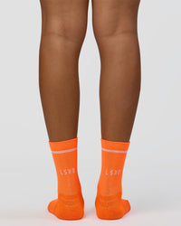 Fast Performance Quarter Socks 2.0 - Neon Orange-White