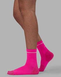 Fast Performance Quarter Socks - Neon Pink-White | Thumbnail Index: 0