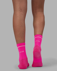 Fast Performance Quarter Socks - Neon Pink-White | Thumbnail Index: 1