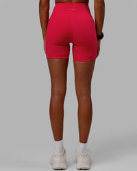 Women Wearing Flux Ultra High-Rise 6" Short Pockets - Scarlet