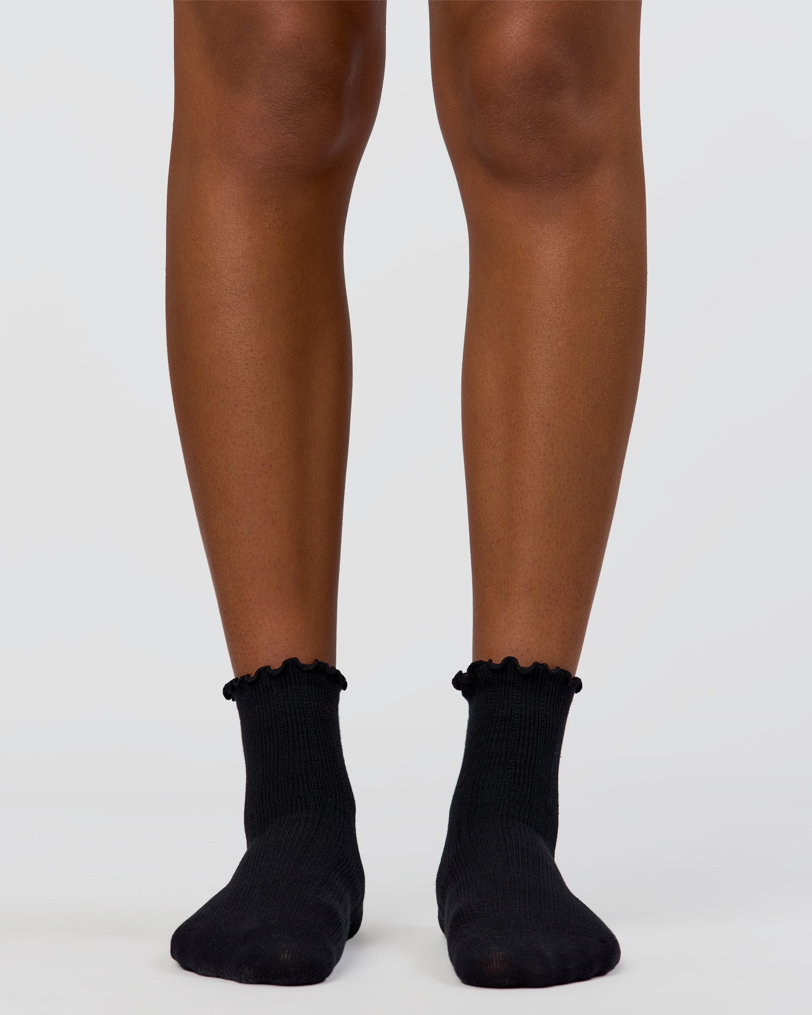 Frill Quarter Sock - Black