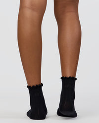 Frill Quarter Sock - Black | Thumbnail Index: 2