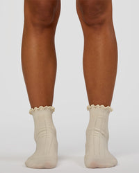 Frill Quarter Sock - Ivory | Thumbnail Index: 2