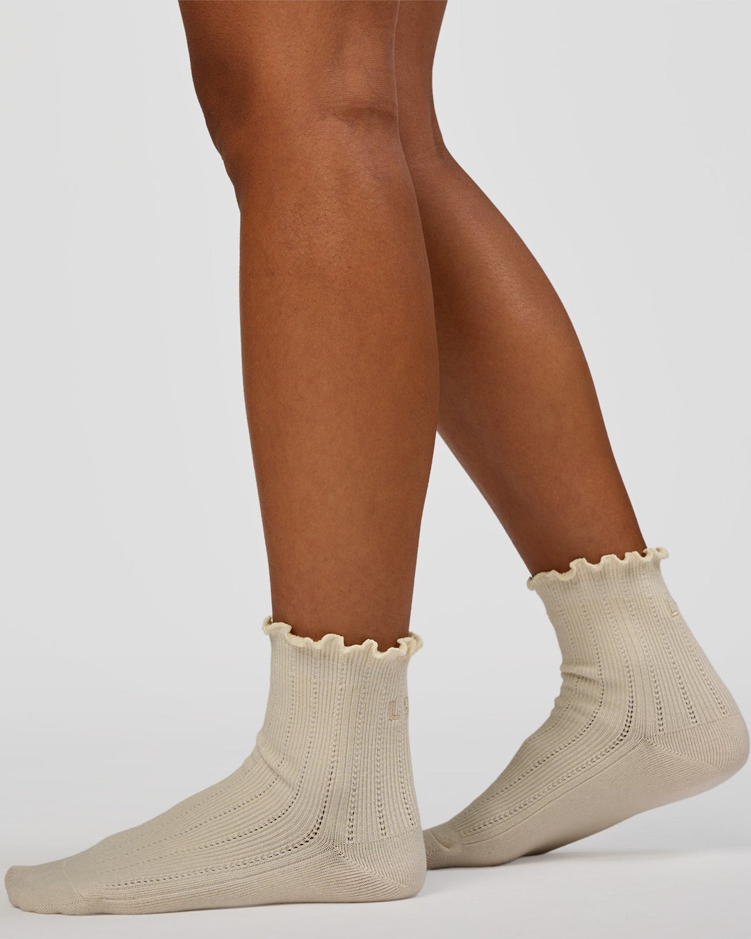 Frill Quarter Sock - Ivory - view 2