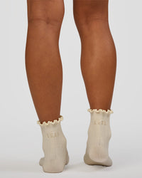 Frill Quarter Sock - Ivory | Thumbnail Index: 3