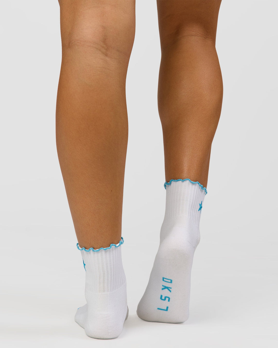 GG - Fast Frill Quarter Sock - GG- White-Baltic Sea - view 7