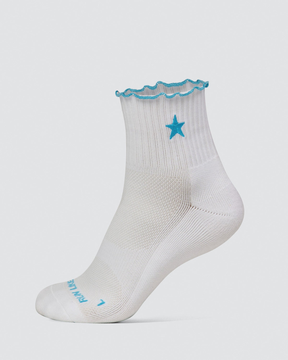 GG Fast Frill Quarter Sock - GG- White-Baltic Sea