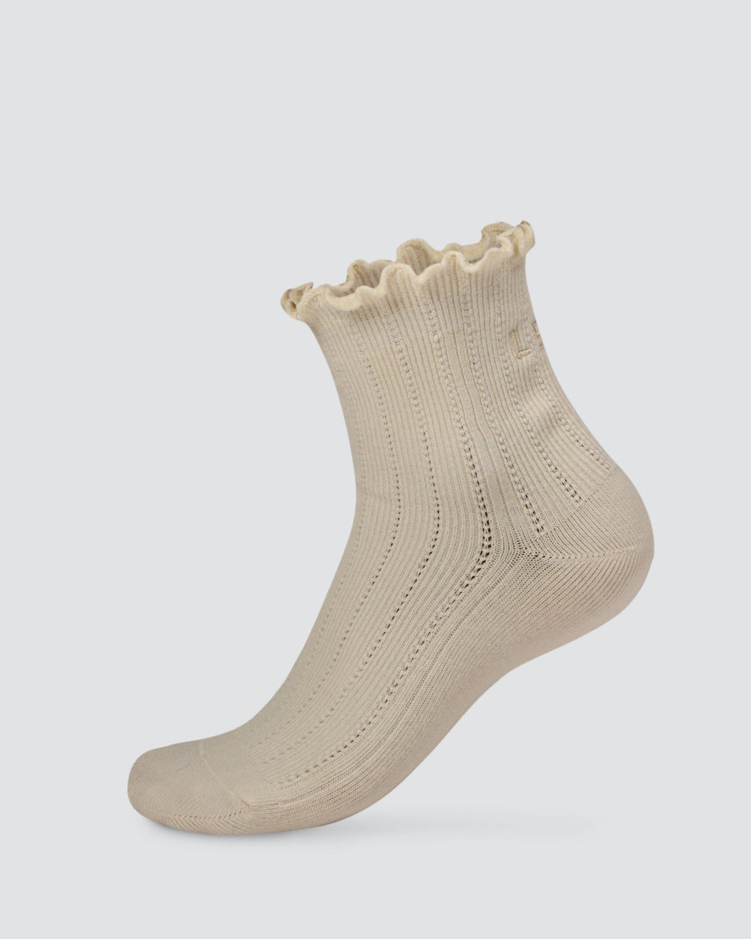 Frill Quarter Sock - Ivory - view 1