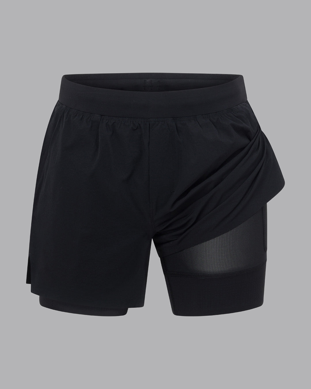 Hybrid Lined 5&quot; Short - Black-Reflective
