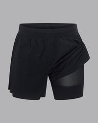 Hybrid Lined 5" Short - Black-Reflective