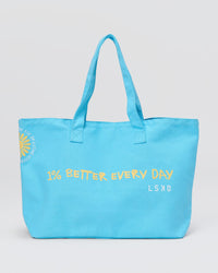 Hold It All Canvas Tote - Baltic Sea-Lemon