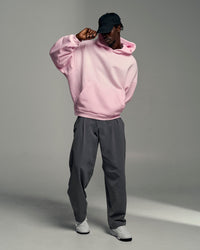 Man wearing Memory In Motion Ultra Heavyweight Washed Hoodie - Marshmallow Washed | Model:Okello | Size:L
